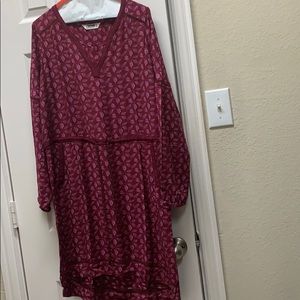 Relaxed fit long sleeve dress